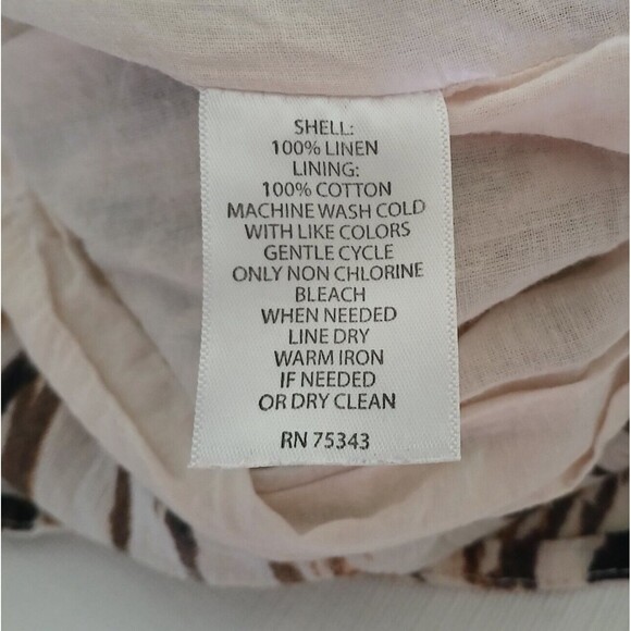 Women's Summer Dress 100% Linen Tunic Resort Cruise Chic Beachy Boho Size 4 Tan - Picture 16 of 16